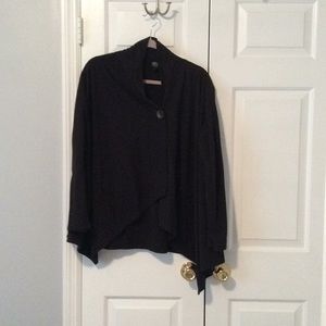 Bobeau Drape front Cardigan Black